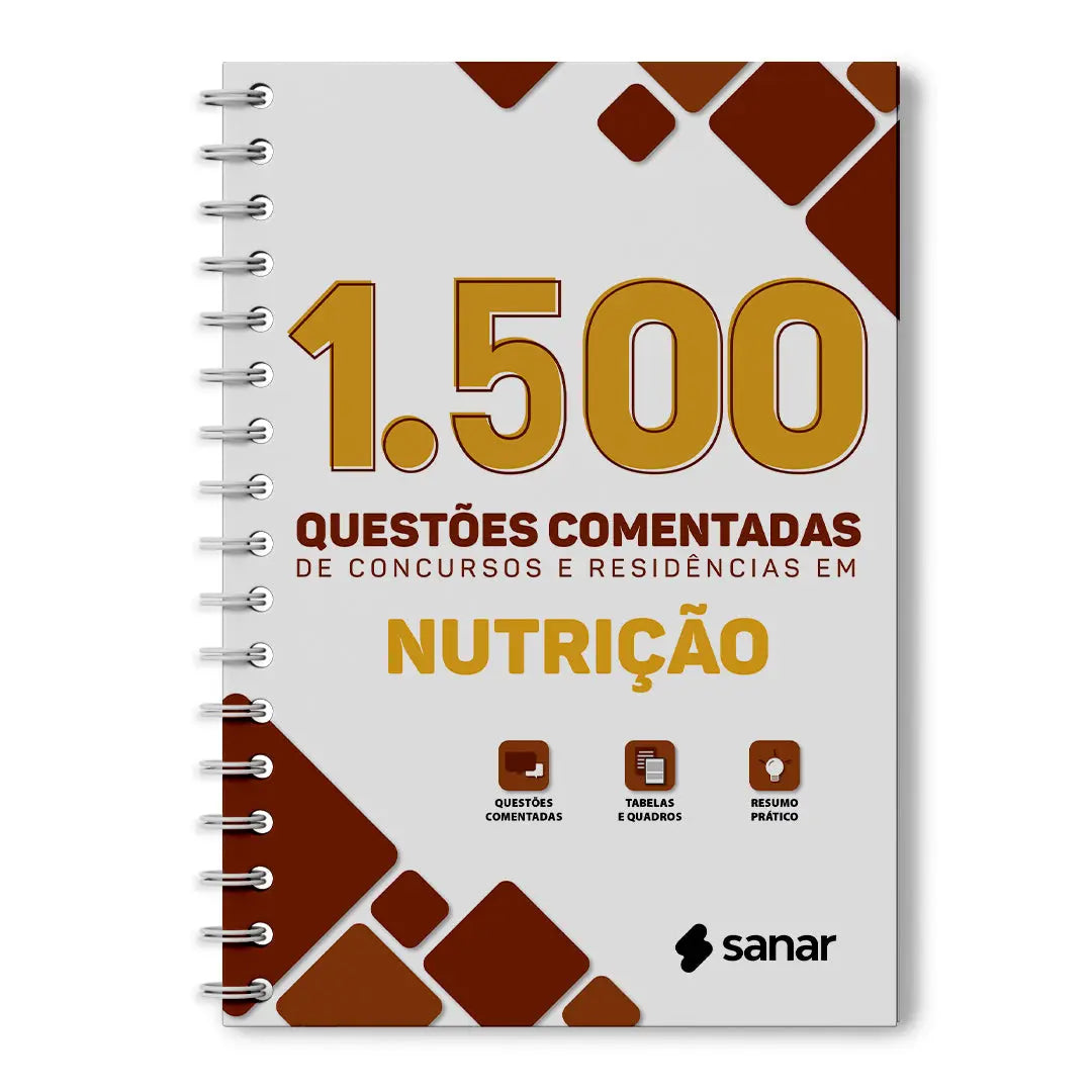 Imagem do livro LANÇAMENTO: 1.500 Questões Comentadas de Concursos e Residências em Nutrição
