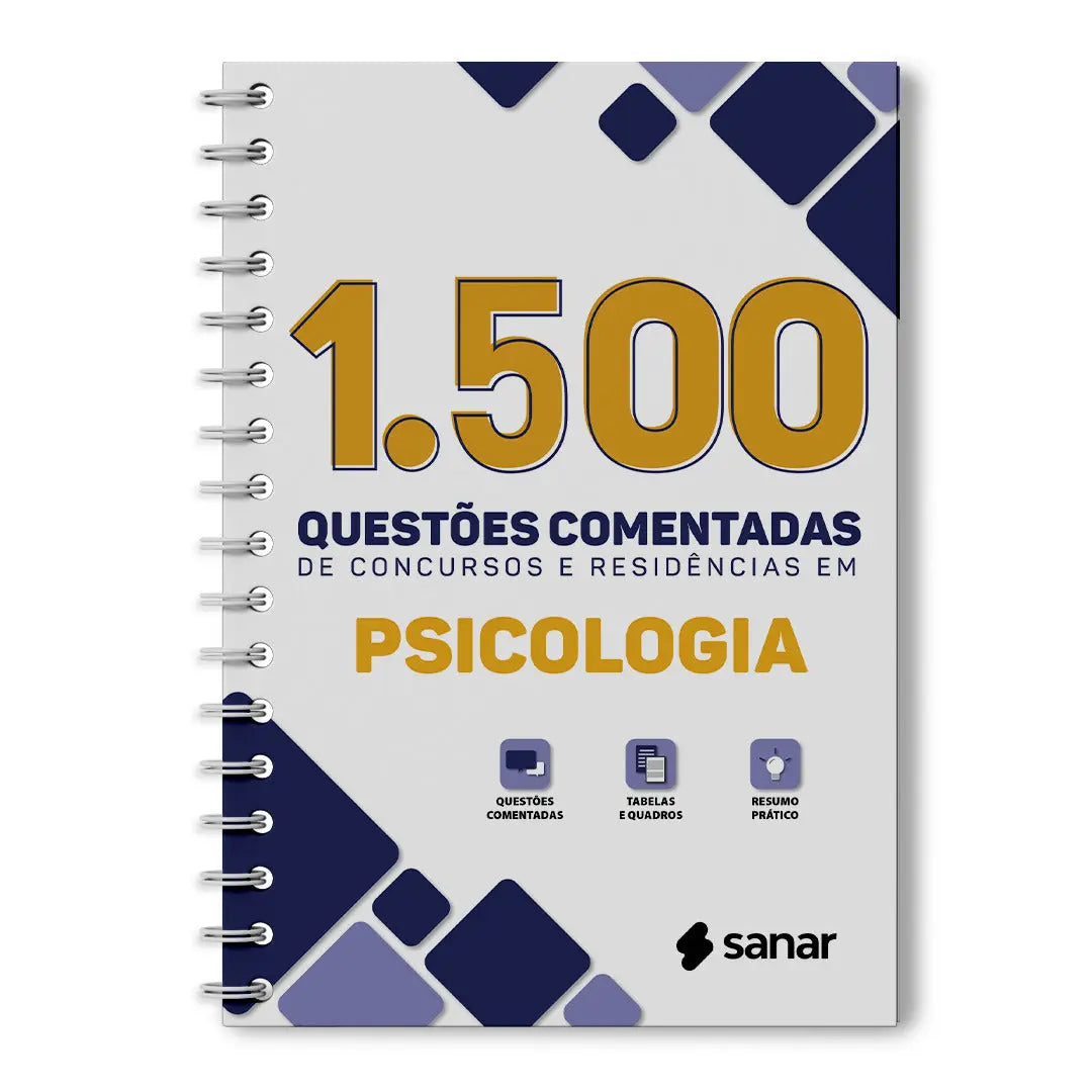 Imagem do livro LANÇAMENTO: 1.500 Questões Comentadas de Concursos e Residências em Psicologia