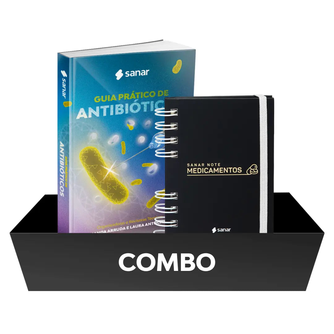 Combo: Guia Prático de Antibióticos + Sanar Note Medicamentos - Livro Técnico Sanar Saúde