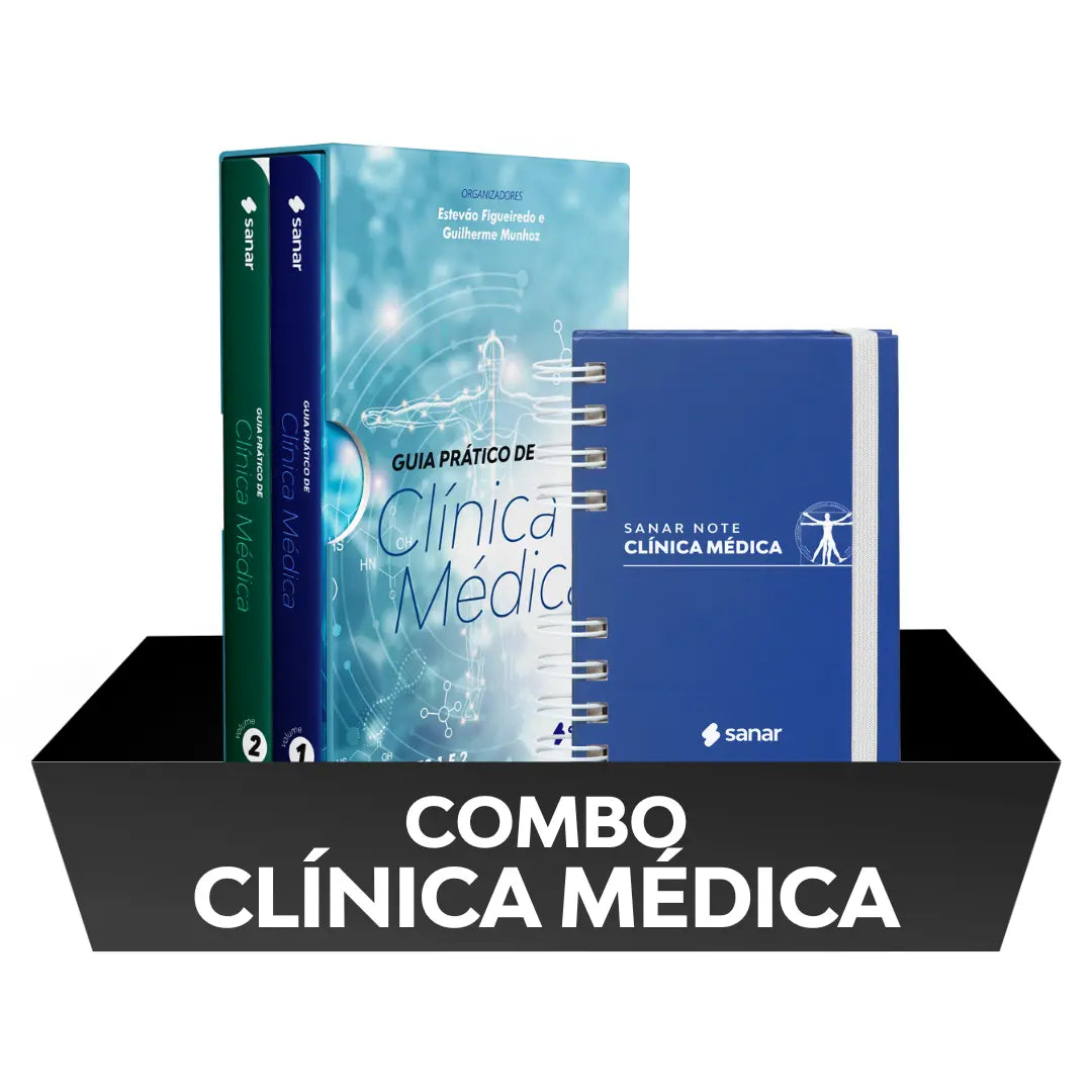 Combo: Sanar Note Clínica Médica + BOX: Guias Práticos de Clínica Médica (Volumes 1 e 2) - Livro Técnico Sanar Saúde
