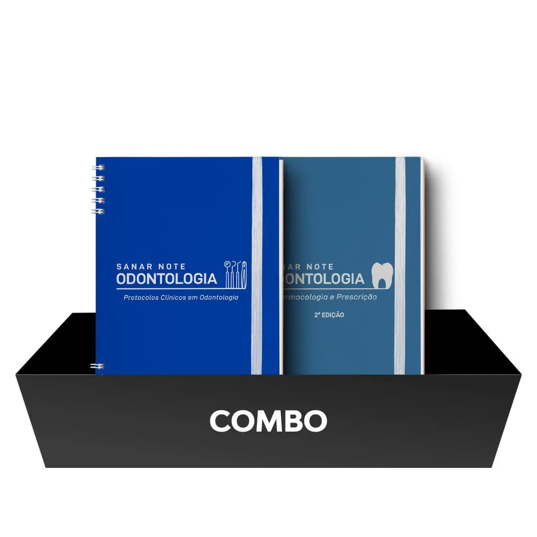 Combo: Sanar Note Odontologia Farmacologia e prescrição + Sanar Note Odontologia Protocolos Clínicos em Odontologia - Livro Técnico Sanar Saúde