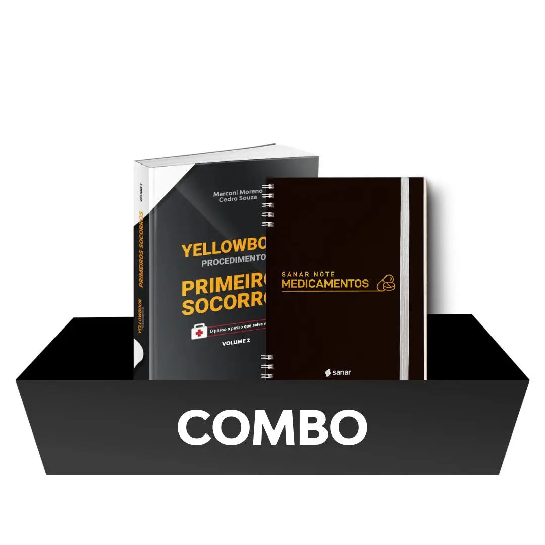 Combo: Yellowbook Primeiros Socorros + Sanar Note Medicamentos - Livro Técnico Sanar Saúde